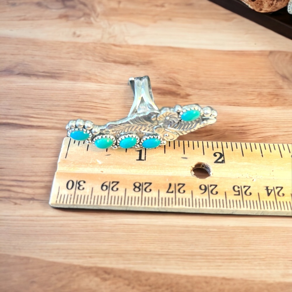 Beautiful Turquoise Solid Sterling Silver Ring - Picture 6 of 12